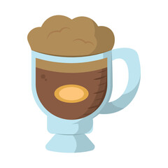 Isolated glass coffee shop illustration