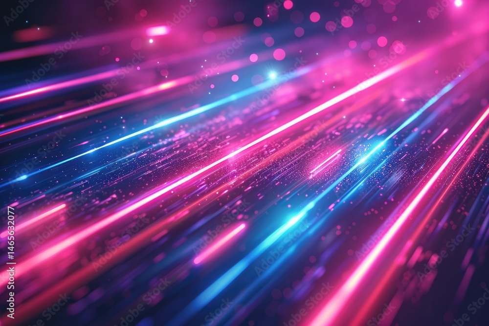 Poster abstract picture vivid color neon light with digital technology style design connecting become dynam