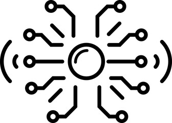 Neural network icon with editable stroke. Great for AI models, deep learning, and research !