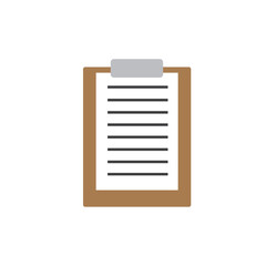 Clipboard with paper icon. Vector