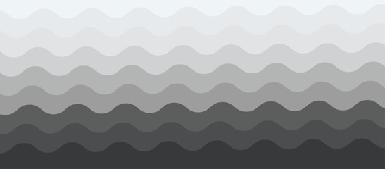 vector seamless pattern with waves black to grey and white colour seamless abstract pattern gradient background for title , presentation, template, poster, aesthetic backdrop papercut art style, cut o