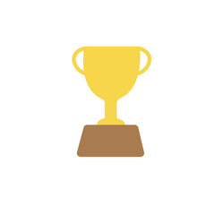 Golden trophy flat icon. Vector