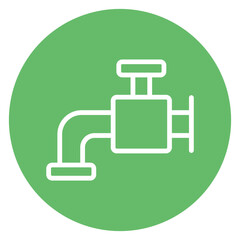 Minimalist Line Art Faucet Circle Icon