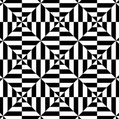 Pattern of geometric compositions. Black and white mosaic of geometric shapes. Vector ornament.