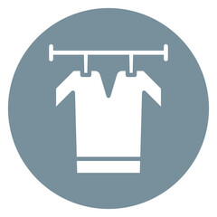 Bold Glyph Drying Clothes Circle Icon
