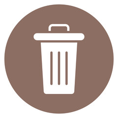 Bold Glyph Dustbin Circle Icon