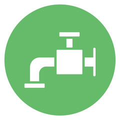 Bold Glyph Faucet Circle Icon