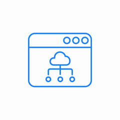 cloud network interface icon sign vector