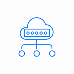 cloud password distribution icon sign vector