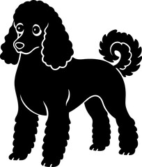 poodle simple black silhouette, Black silhouette vector icon, silhouette illustration, Animal silhouette