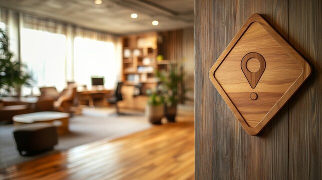 We need a moving icon or a sign indicating our office has relocated to a new address with a modern design, including a line for the new location