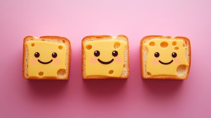 This weekly meal planner is designed as a cooking week journal with a daily modern schedule, accompanied by cartoon characters representing pastry, bakery, and various types of bread, including