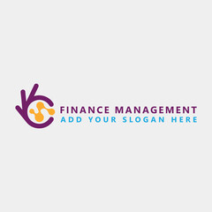 finance business management logo design vector