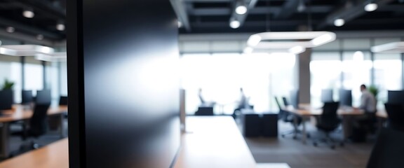 Fototapeta premium blurry photo of an office with desks and chairs