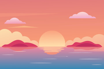 sunset on the sea