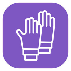 Minimalist Line Art Rubber Gloves Rounded Square Icon