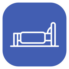 Minimalist Line Art Bed Rounded Square Icon