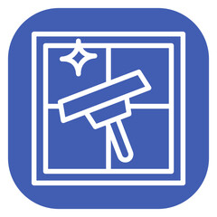 Minimalist Line Art Cleaning Glass Rounded Square Icon