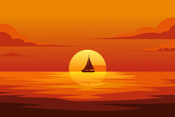 sailboat at sunset