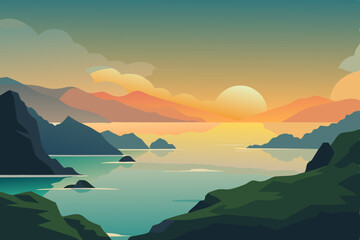 Fototapeta premium sunset on the sea