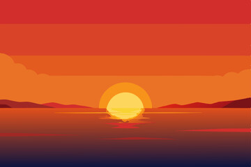 sunset over the sea