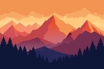 mountains in the morning