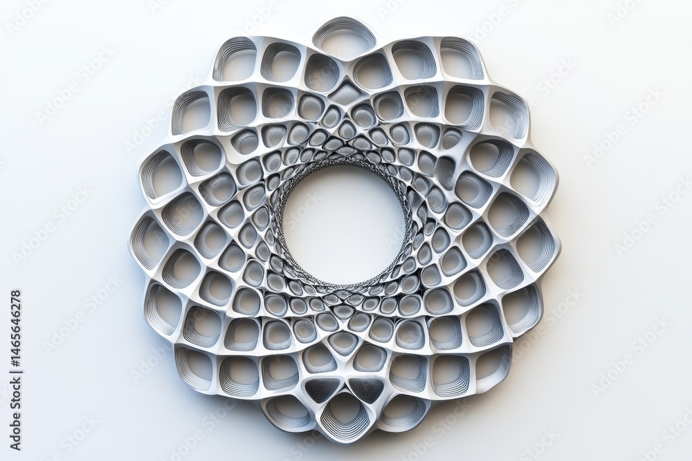 Aufkleber intricate 3d print pattern created with precision showcasing a mesmerizing spiral design with comple