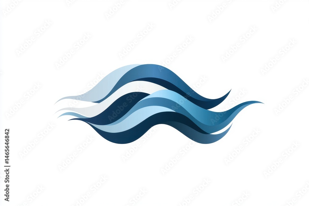 Aufkleber colorful abstract design with flowing waves and swirling shapes against a white background, created 