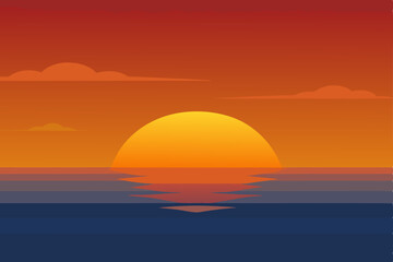 sunset over the sea 