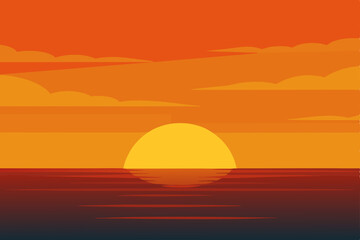 sunset over the sea 