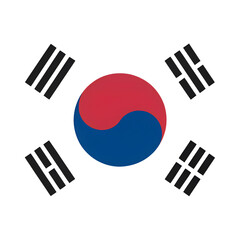 Flat Vector of the South Korean Flag with Symbols