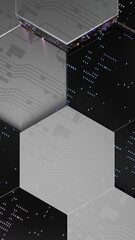 3D abstract futuristic technology background. Abstract concept data center. 3d rendering illustration not AI