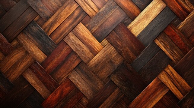 Intricate wooden parquet flooring.  