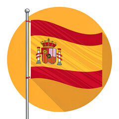 Obraz premium Flat Vector of the Spanish Flag with National Colors