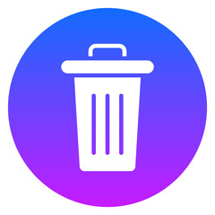 Bold Glyph Dustbin Gradient Circle Icon