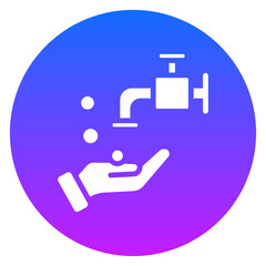 Bold Glyph Washing Hands Gradient Circle Icon