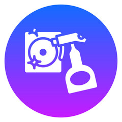 Bold Glyph Cleaning Door Handle Gradient Circle Icon