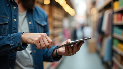 Gadget-Focused Customer Adding Smartphone to Cart