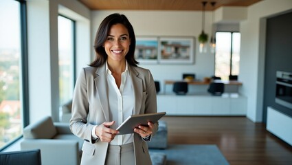 Smile of a Confident Female Real Estate Agent