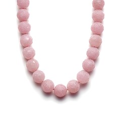Obraz premium Discover Serene Beauty with a Matte Rose Quartz Beaded Necklace Radiating Timeless Pure Gemstone Elegance