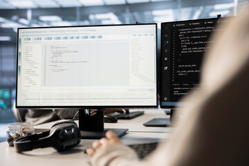 Technician in server room implementing advanced cooling and power management solutions to reduce energy consumption. IT expert integrating new technologies and systems in data center