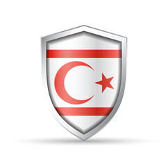Northern Cyprus Flag Glossy Shield Icon (TRNC – Limited Recognition)