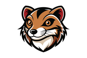 ferret head illustration with sharp features against a clean white background