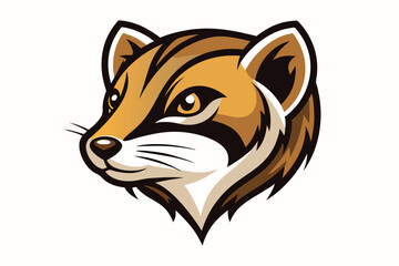 Stylized wolverine mascot head displays brown fur and piercing yellow eyes against a plain backdrop