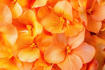 Fototapeta premium Close-up view of numerous vibrant orange flowers.