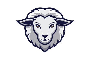 Front facing sheep head showcases woolly texture and soft brown eyes nicely