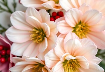 Fototapeta premium close up of a bunch of pink flowers