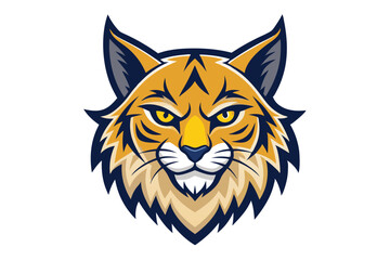 Detailed bobcat head shows fierce golden eyes and a determined expression