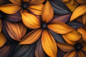 Close-up view of vibrant orange and dark flowers.