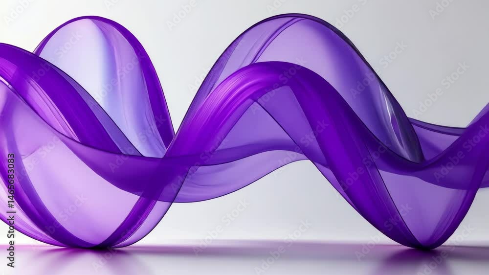 Poster elegant abstract design of purple wave fabric with smooth texture and flowing shapes.